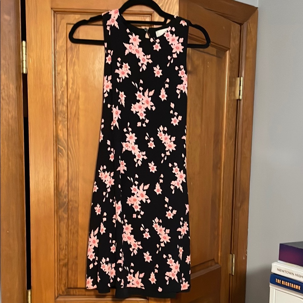 Women’s Loft Black and Pink Sleeveless Midi Dress